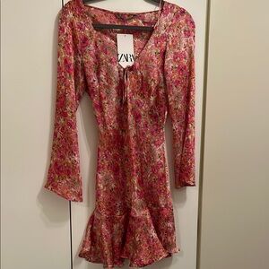 Zara Pink Floral Women's Dress